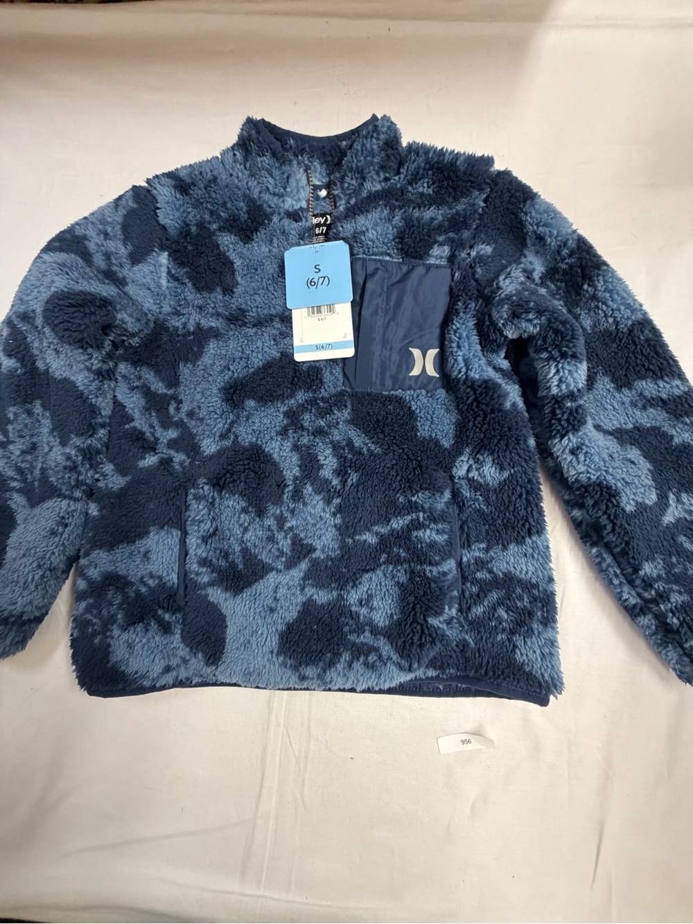 Hurley Kids Navy and Dark Navy Fuzzy Pullover Jacket